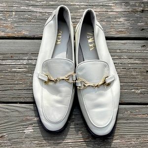ZARA leather loafers in cream - size 6 (EU 36) worn once